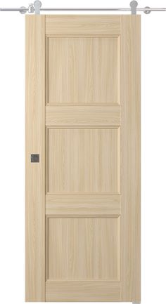 an open wooden door on a white background