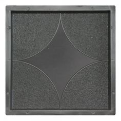 an image of a black square tile on a white background with the center design in grey