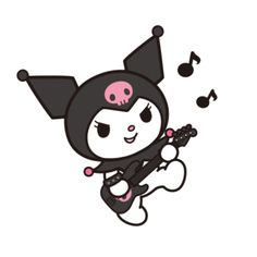 an animal with a guitar and music notes