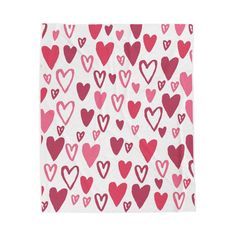 red and pink hearts on white paper napkins, set of 4 - product images