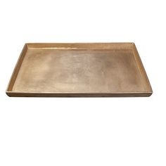 a large metal tray on a white background