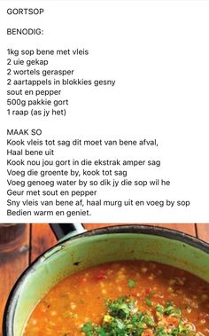 the recipe for soup is shown in two different languages