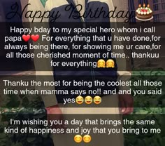 two people standing next to each other with happy birthday messages