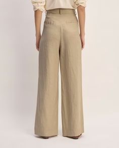 The Linen Way-High® Drape Pant Trench Coat Khaki – Everlane Relaxed Fit Full Length Linen Bottoms, Relaxed Fit Full-length Linen Bottoms, Relaxed Fit Linen Bottoms Full Length, Versatile Solid Color Linen Bottoms, Beige Linen Full-length Bottoms, Beige Linen Full Length Bottoms, Beige Full Length Linen Bottoms, Relaxed Fit Linen Wide Leg Pants, Spring Wide-leg Flax Pants