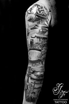 a man's arm with tattoos on it