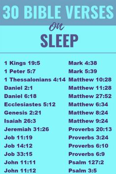 the ten bible verses on sleep, with blue background and white text that reads 30 bible