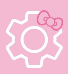 a pink hello kitty wallpaper with a cogwheel