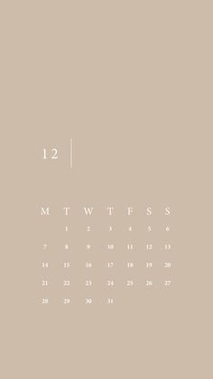 a calendar with the date 12 on it