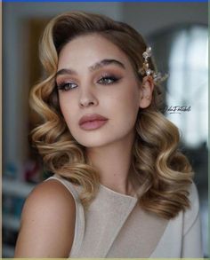 Hollywood Wedding Hair, Glam Wedding Hair, Hollywood Glam Hair, Sanggul Modern, Hollywood Curls, Diy Wedding Hair, Teased Hair, Hollywood Hair