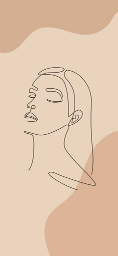 a line drawing of a woman's face