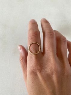 Enjoy this statement piece that will be made to order just for you! Available in gold filled, sterling silver and 14k gold. The band is 1.3mm Open circle is 1.3mm thick and approx. 15mm in diameter. Dainty Everyday Midi Rings In Recycled Gold, Minimalist Everyday Jewelry With Simple Design, Minimalist 14k Gold Jewelry, Delicate Everyday Metal Ring, Everyday 14k Gold Filled Stackable Rings, Simple Tarnish Resistant Midi Rings For Everyday, Simple 14k Gold Round Band Jewelry, Simple Round Band 14k Gold Jewelry, Simple Everyday Tarnish Resistant Midi Rings