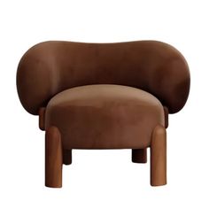 a brown chair and ottoman on a white background