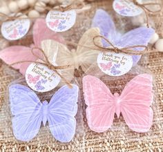 small butterfly shaped soaps tied with twine