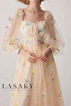 Lasaky - Exquisite Womens A-Line Lace Dress featuring Intricate Embroidered Tulle and Elegant Butterfly Appliques Princess Dress Patterns, Whimsical Dress, Delicate Butterfly, Dress Closet, Dress Sketches, Embroidered Tulle, Crochet Skirt, Mid Length Skirts, Skirt Skirt