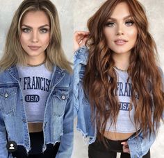 Extensions For Wavy Hair, Dark Auburn With Lowlights, Light Redish Brownish Hair, Hair Color For Red Skin Tone, Drastic Hair Change Before And After, Blonde To Auburn Before And After, Hair Color For Pale Skin And Green Eyes, Hair For Blue Eyes, Blonde To Copper Hair Before And After