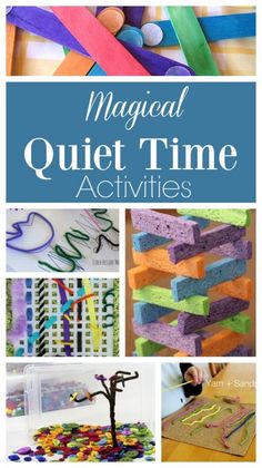 several different activities for kids to do with magnets