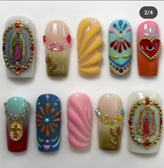 Mexican Inspo Nails, Mexican Nail Art Mexico, Mexican Nails Designs Mexico, Mexico Nails Designs, Mexico Nail Ideas, Mexico Inspired Nails, Mexican Inspired Nails Mexico, Mexican Inspired Nails, Mexican Nails Designs