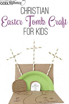 an easter card with the words, christian easter tomb craft for kids on it