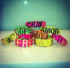 BCBGeneration // NEED Affirmation Bracelets, Candy Necklaces, I Hate You, Arm Candy, Diy Jewelry, Candy, Birthday Party, Birthday