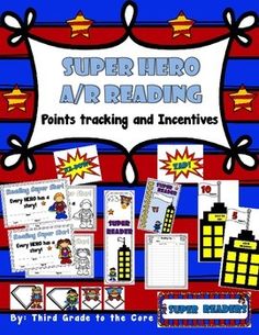 a poster with some writing and pictures on it, including the words super hero ar reading