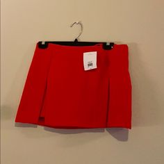 Topshop Red Miniskirt, *Perfect For The Holidays* Size 6 New With Tags, Never Worn! Red Stretch Mini Skort, Red Stretch Skort Mini Length, Red Stretch Mini Length Skort, Red Fitted Skort For Spring, Fitted Red Skort For Spring, Chic Red Flared Mini Skirt, Trendy Red Skirt For Workwear, Red Pleated Mini Skirt For Party, Trendy Red Skirt For Work