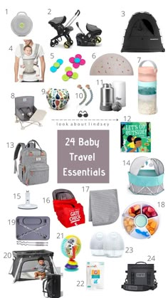 the baby travel essentials list is full of things to pack for an infant's trip