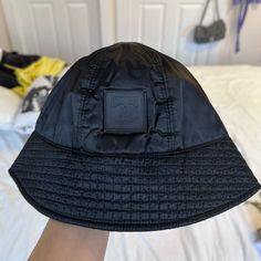 Vintage Nylon Black Bucket Hat, Very Classy And Chic! Chanel Bucket Hat, Black Bucket Hat, Black Bucket, Chanel Accessories, Black Nylon, Black Nylons, Bucket Hat, Chanel, Women Accessories