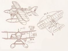 three different types of planes are shown in this drawing