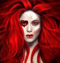 Hallowen Ideas, Halloween Costumes Makeup, Halloween Make Up, Red Queen