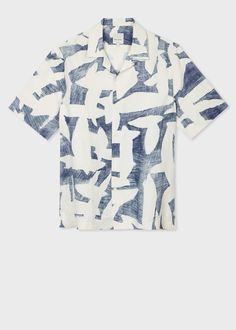 Beach Clothing Ideas, Casual Dress Shirt Men, Mens Printed Shirts, Men Fashion Casual Shirts, Shirt Dress Casual, Summer Ready, Beach Shirts, Printed Linen, Blue Abstract