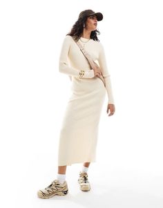 Dresses by ASOS DESIGN No need to keep scrolling Crew neck Long sleeves Kick split Slim fit Ankle Boots For Women, Maxi Dress Trend, Boots For Women, Adidas Samba, White Maxi Dresses, Skirted Swimwear, Tea Dress, Plus Size Pregnancy, Converse Chuck