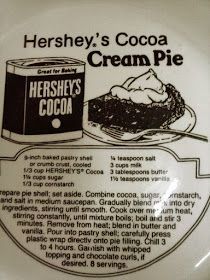 an advertisement for hershey's cocoa cream pie