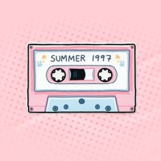 a pink and white cassette with the words summer 1971 written on it's side