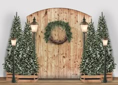 Avezano Primary Color Wooden Door Christmas Photography Backdrop-AVEZANO Red Christmas Flowers, Church Backdrop, Making Backdrops, Christmas Stage Design, Church Sanctuary, Church Christmas Decorations, Photo Backdrop Christmas, Backdrops Kids, Christmas Stage