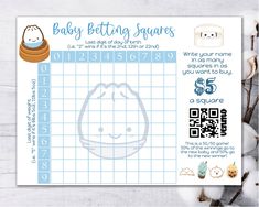 Baby Betting Squares Dumpling Theme Dumpling Boy Edit With - Etsy Computer Diy, Shower Inspiration, Jungle Baby Shower, Fun Baby, Baby Weight, You Used Me, Baby Shower Theme, Baby Star, Cool Baby Stuff