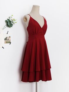 Dark Red Cross Back Chiffon Layers Women Dresses, Fashion Women Dresses on Luulla Red Chiffon Mini Dress, Dark Red Dresses, Most Beautiful Wedding Dresses, Us Size 10, Quality Dresses, Red Cross, Beautiful Wedding Dresses, Wedding Bridesmaid Dresses, Boho Wedding Dress