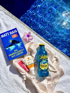 Relaxing at the pool with a cold Calypso, a good book and my essentials Pool Vibes, My Essentials, Roche Posay, Cyprus, The Pool, Sunscreen, Good Books, Branding