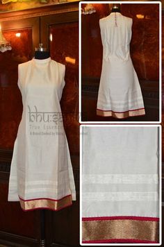 Certified #organic natural dyed long #kurta. #BhuSattva - True Essence of Earth (www.store.bhusattva.com) Traditional Kurti, Saree Reuse, Khadi Kurta, Ethnic Wears, Kalamkari Dresses, Reuse Ideas, Silk Kurti Designs, Long Kurta