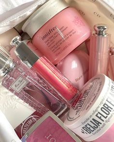 Pink Self Care Light Pink Vision Board, Ultra Feminine Aesthetic, Scent Aesthetic, Red Scare, Pretty Skin Care, Dior Addict, Pretty Skin, Makeup Items