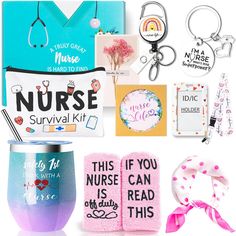 the nurse gift set includes an i love you mug, keychain, and other items