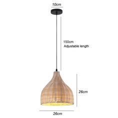 Handmade Natural Bamboo & Wicker Pendant Lampshade, Chandeliers Pendan – Forplanetsake Wicker Lamp Shade, Bamboo Light, Bamboo Weaving, Bamboo Frame, Pendant Lamp Shade