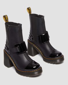 Gaya Alternative Leather Heeled Chelsea Boots in Black | Dr. Martens Platform Boots Women, Heeled Chelsea Boots, Brown Chelsea Boots, Platform Heels Boots, Black Platform Boots, Leather Heeled Boots, Black Heel Boots, Black Chelsea Boots, Black Boots Women