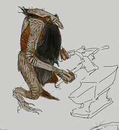 a drawing of an owl holding onto a piece of paper with scissors in it's claws