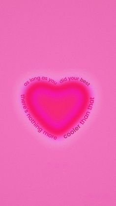 a heart shaped object with words written on it in the center and an image of a pink background