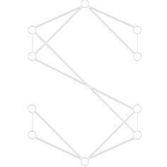 two lines are connected to each other in the shape of an octagonal figure