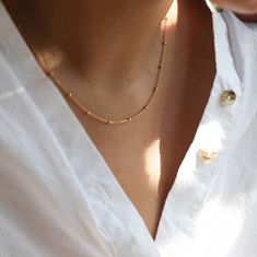 Gold Plated Over Stainless Steel Necklace Lenght - 38+5cm Additional High Quality Timeless Gold Necklace, Necklace Ideas Gold, Gold Necklace Set Simple, Everyday Gold Necklace, Minimalist Jewlery, Satellite Necklace, Minimalist Gold Necklace, Simple Gold Necklace, Coin Choker