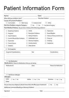 the patient information form is shown in black and white