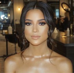 Bridal Make Up Tan Skin, Bridemaids Makeup Glam, Wedding Makeup For Brown Skin, Soft Glam Bridal Makeup Brown Eyes, Brown Girl Makeup, Glam Bride Makeup, Brown Girls Makeup, Guest Hair