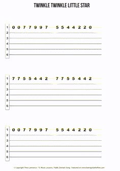 Twinkle Twinkle Little Star – Easy Reading Guitar Tab Easy Electric Guitar Songs, Electric Guitar Chords, Songs Guitar, Acoustic Guitar Chords