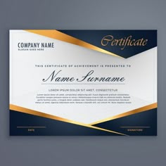 a certificate with gold trimmings and a black border on the bottom, in front of a gray background